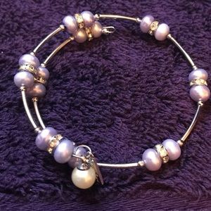 Vantel Pearls Wire Wrap Bracelet